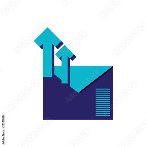 envelope mail with arrows up isolated icon