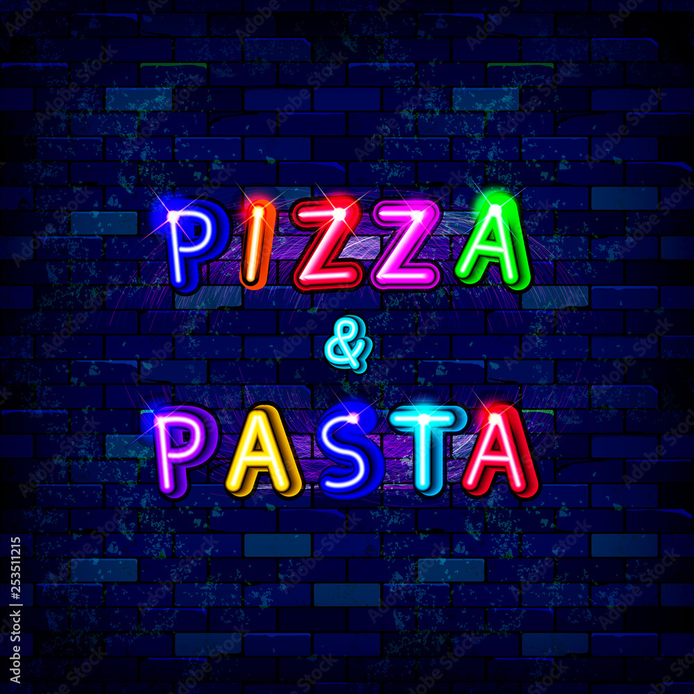 Pizza and pasta neon sign