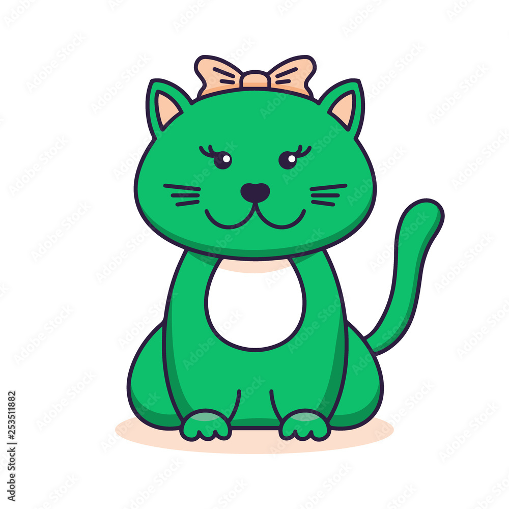 green cat clipart