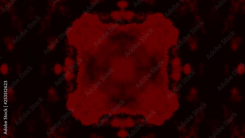 A kaleidoscope effect with some red motion to it.