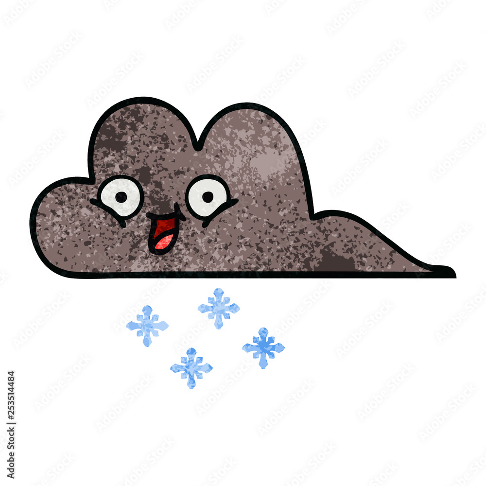 retro grunge texture cartoon storm snow cloud retro grunge texture cartoon storm snow cloud