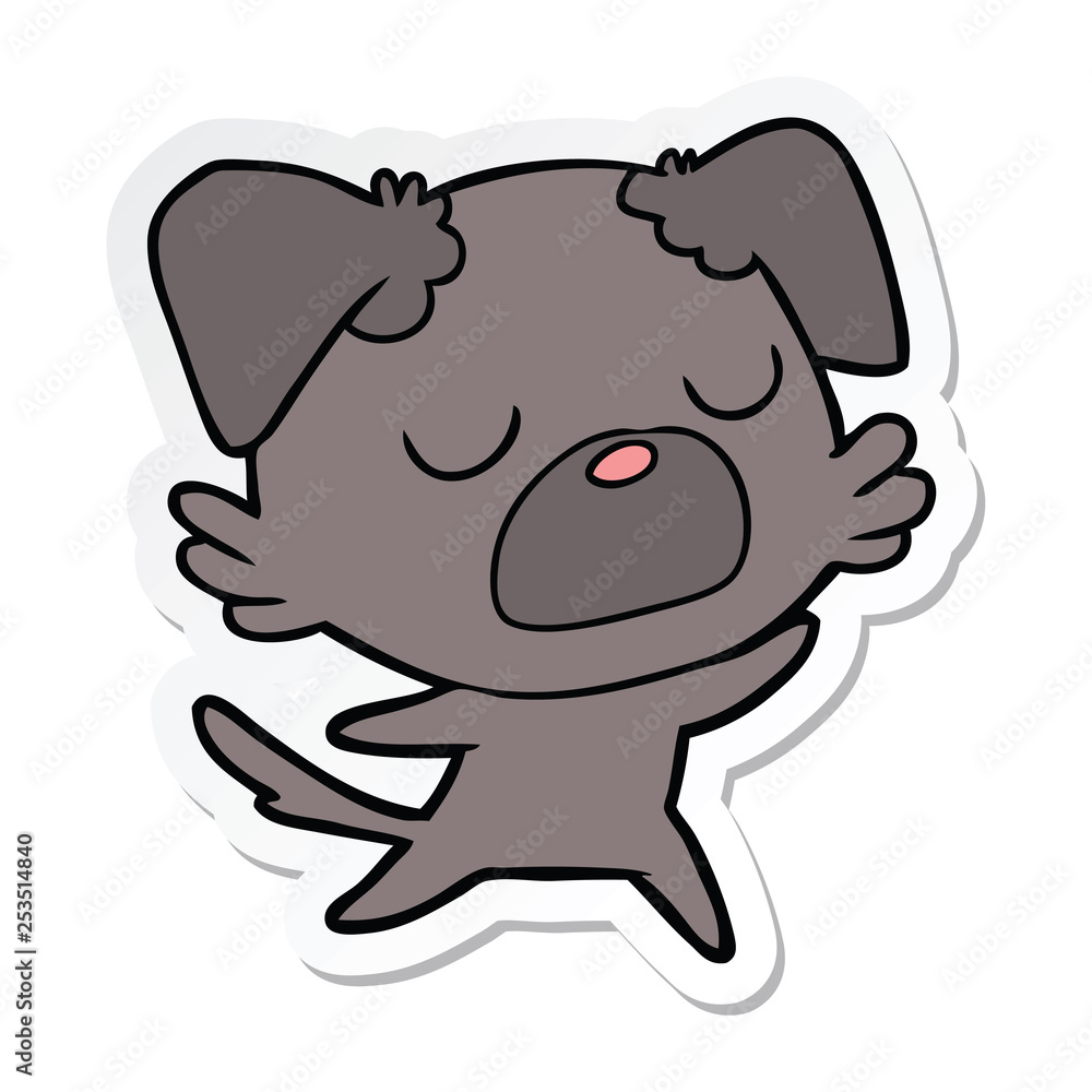 sticker of a cartoon dog