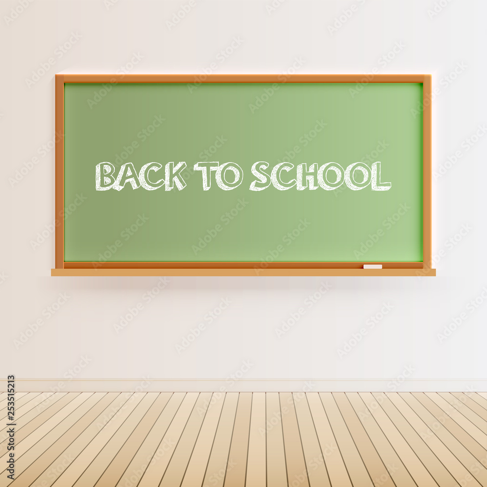 Realistic blackboard with 'back to school' title, vector illustration Realistic blackboard with 'back to school' title, vector illustration