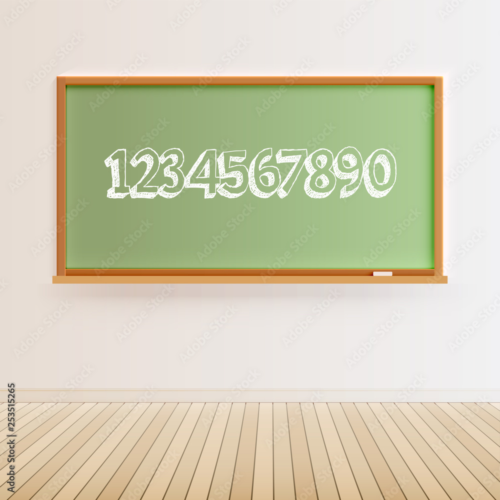 Realistic blackboard with characters, vector illustration Realistic blackboard with characters, vector illustration
