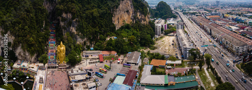 Photography Panoramic aerial view of Batu Caves in Kuala Lumpur, Malaysia