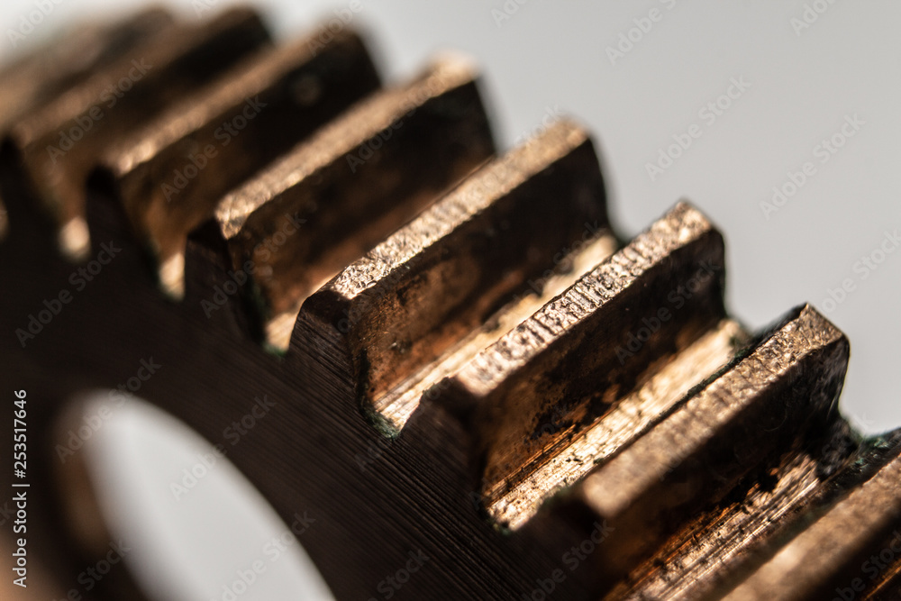 Old gears on white background