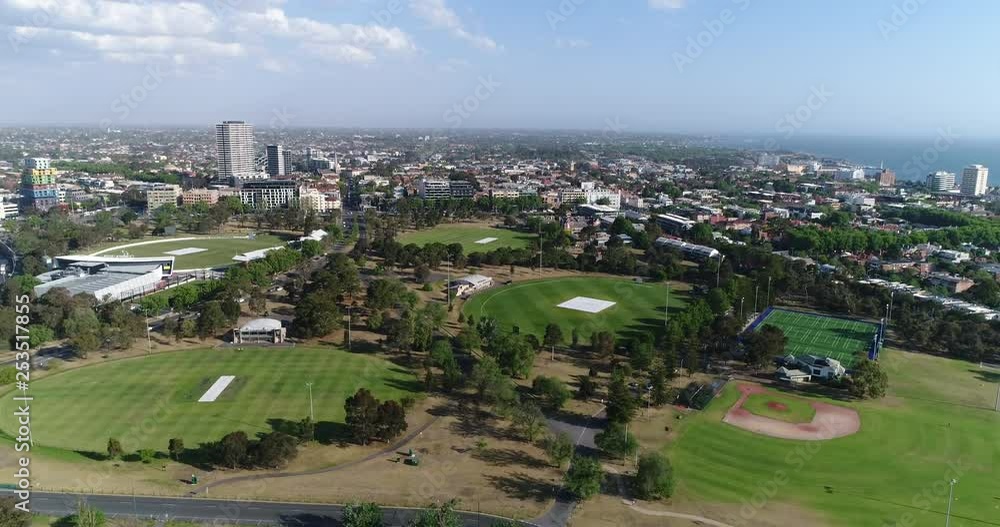 Drone over Albert Park Reserve ovals Drone over Albert Park Reserve ovals