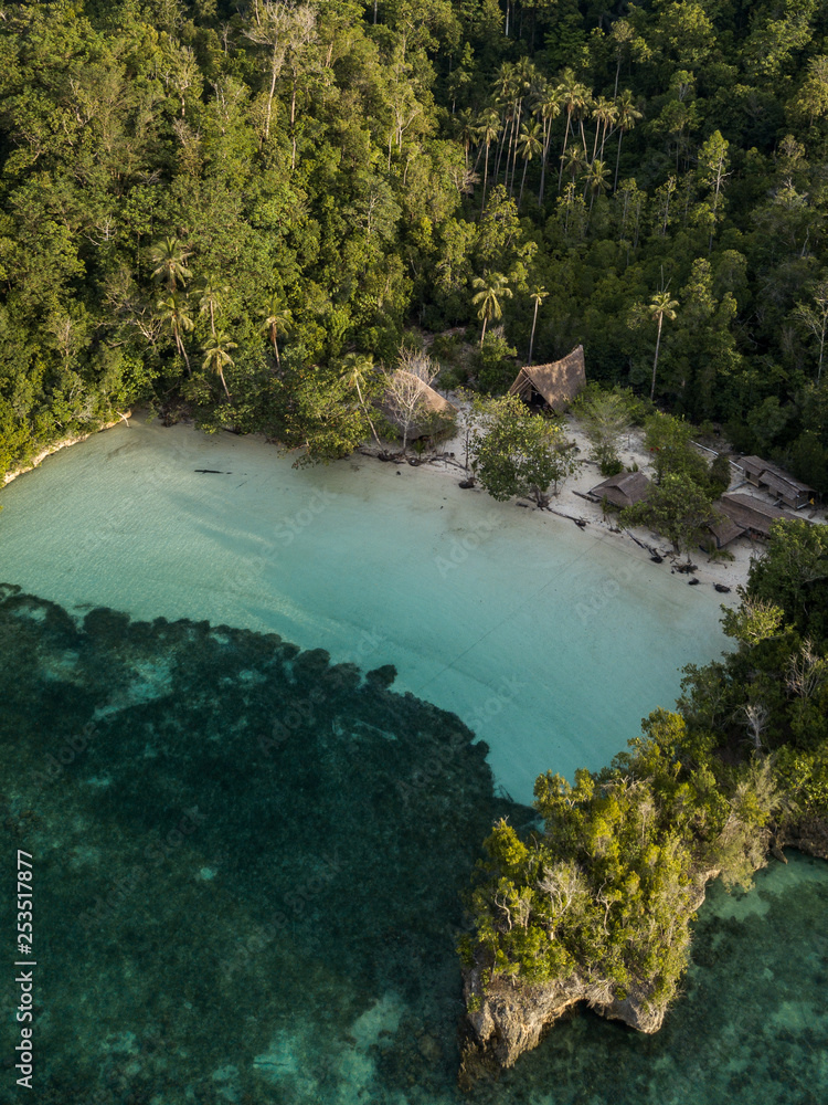 A beautiful hidden beach bungalow on a beach in Sulawesi, Indonesia