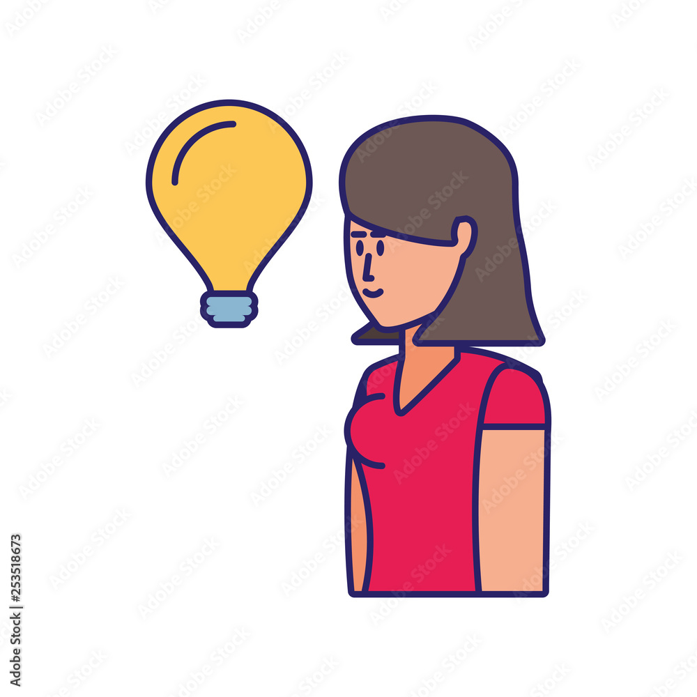 young woman with light bulb young woman with light bulb