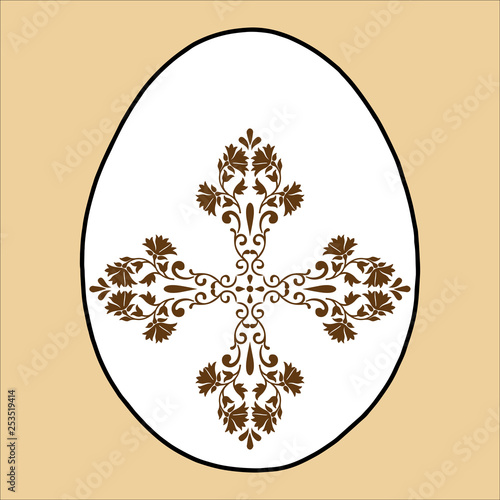 Easter egg joy holiday with a cross