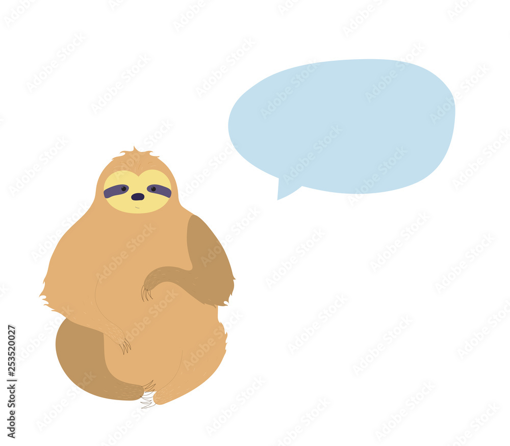 Vector illustration of cute character sloth Vector illustration of cute character sloth