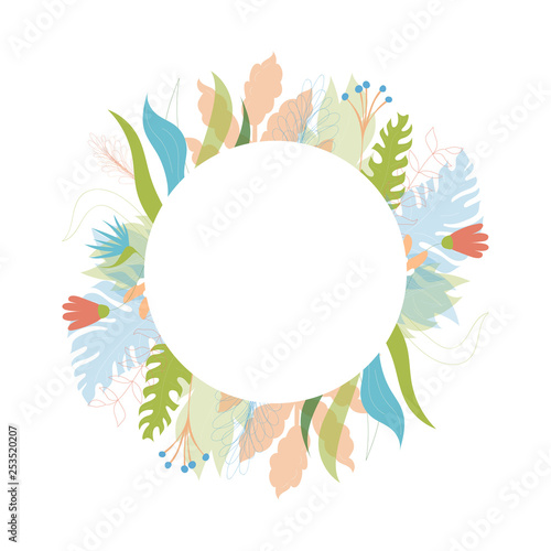 Vector floral greeting card template