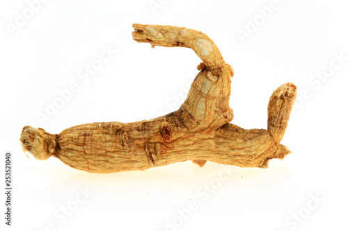 Ginseng on a white background