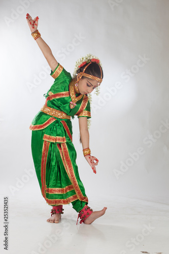 Indian Girl Child in Traditional Bengali Sari