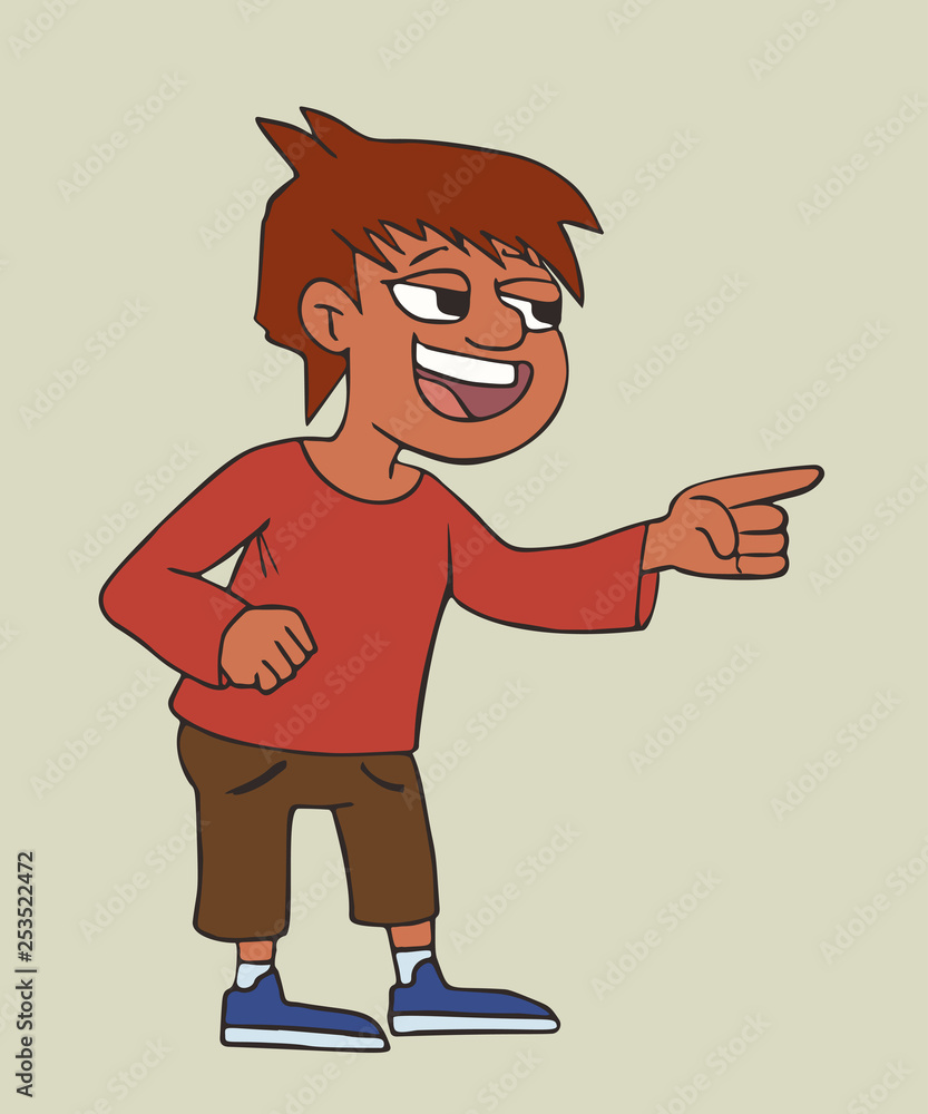 cartoon boy mocking pose Stock Vector | Adobe Stock