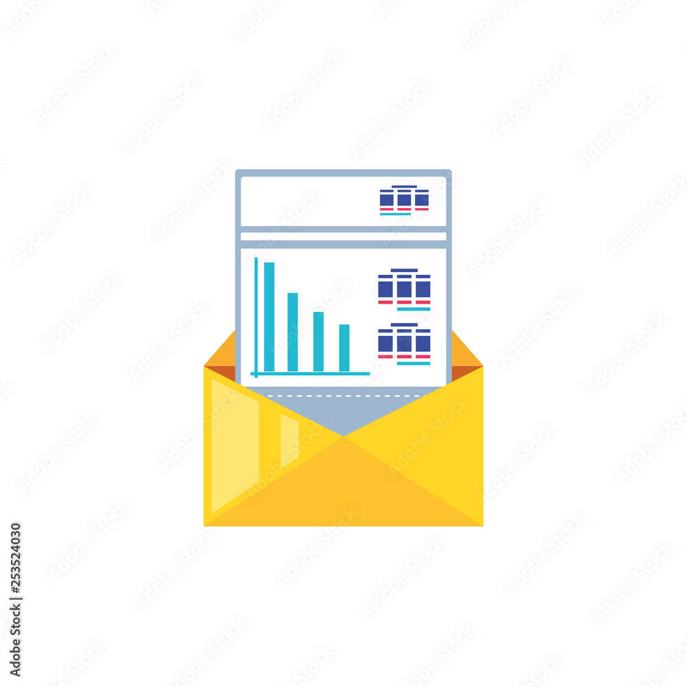 envelope mail and document with infographic envelope mail and document with infographic