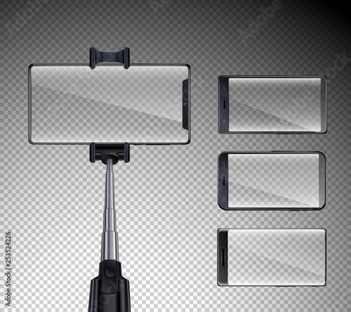 Smartphones Realistic Transparent Set