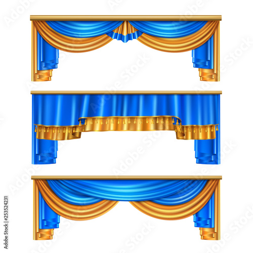 Draping Curtains Realistic Set
