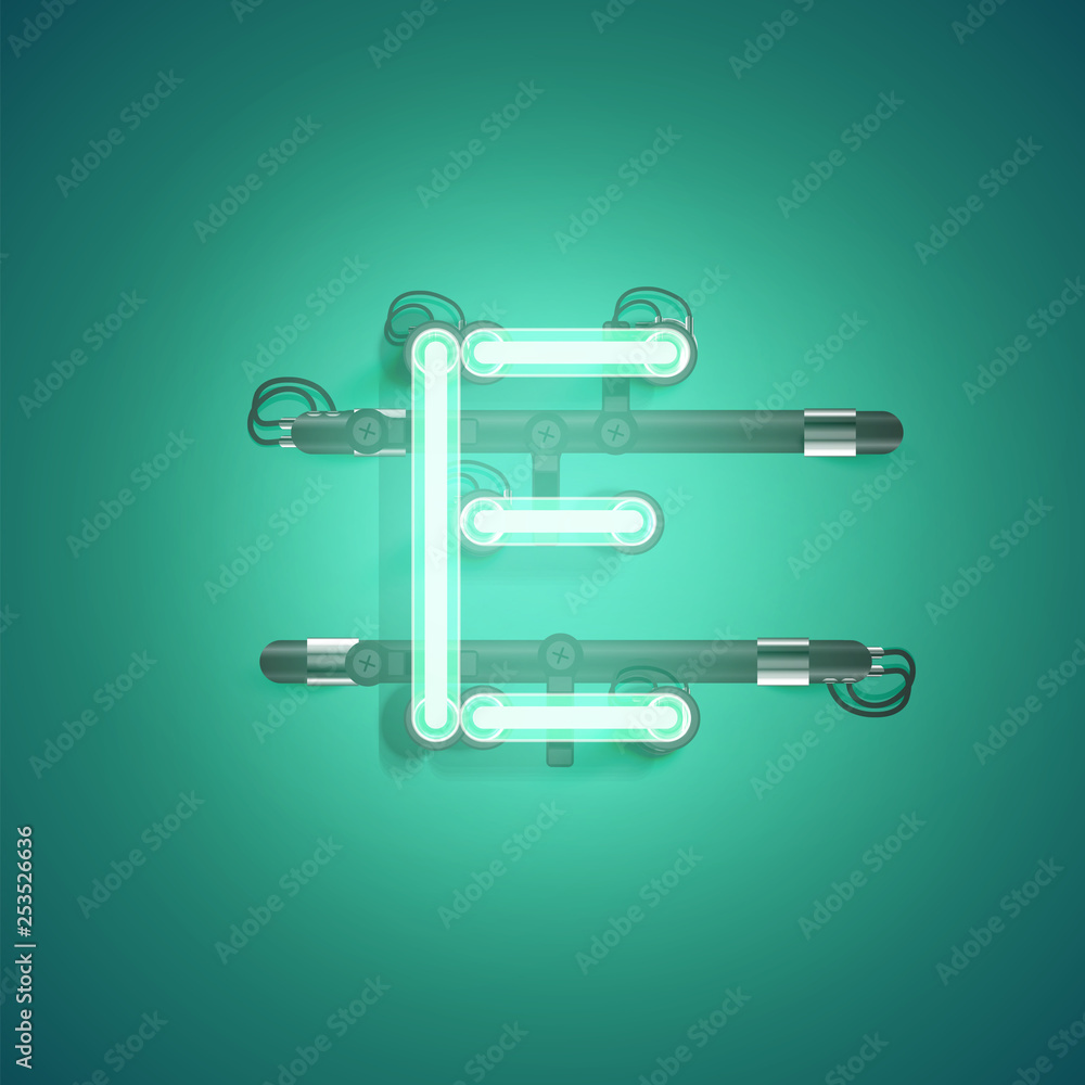 High detailed neon character from a set, vector illustration High detailed neon character from a set, vector illustration