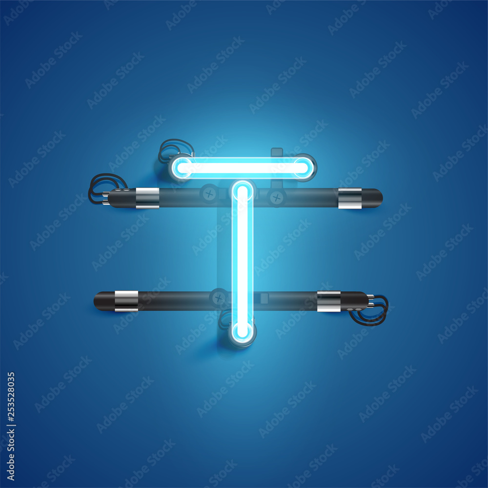 High detailed neon character from a set, vector illustration High detailed neon character from a set, vector illustration