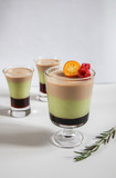Delicious Triple chocolate mousse desserts with glasses