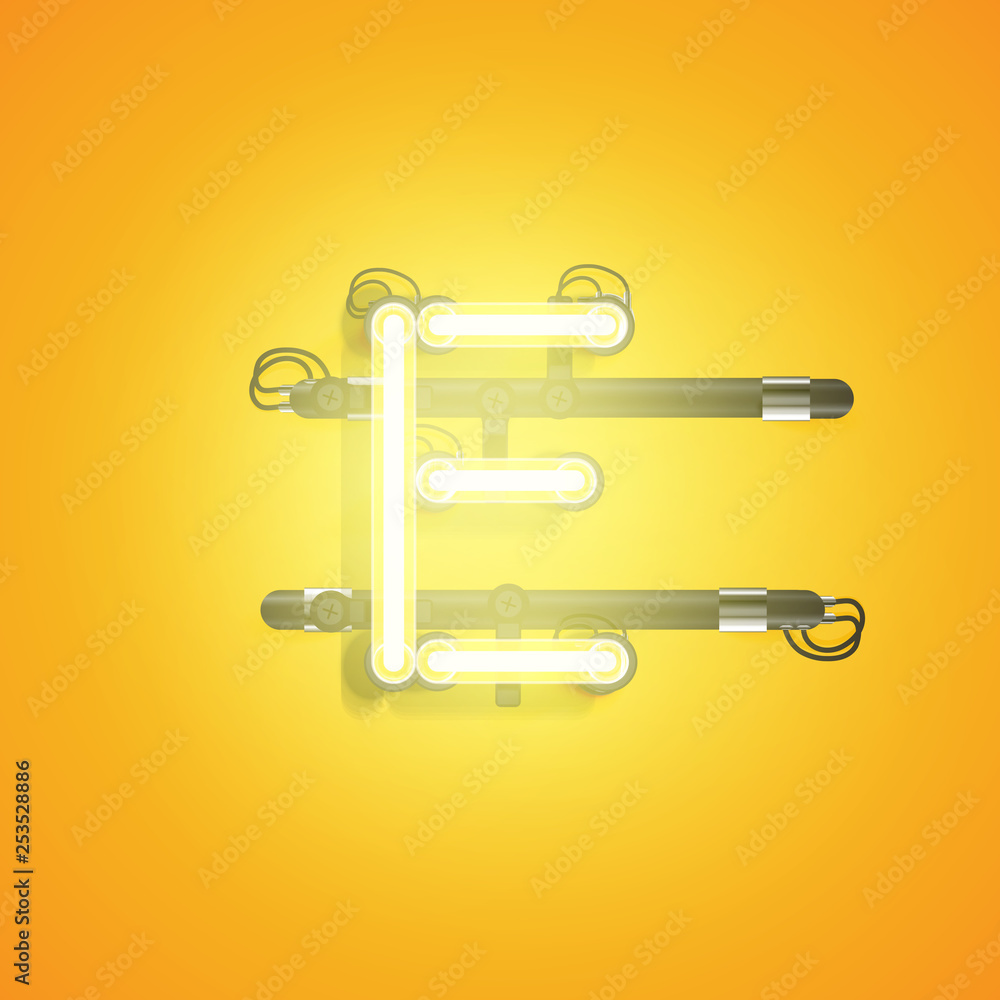 High detailed neon character from a set, vector illustration High detailed neon character from a set, vector illustration