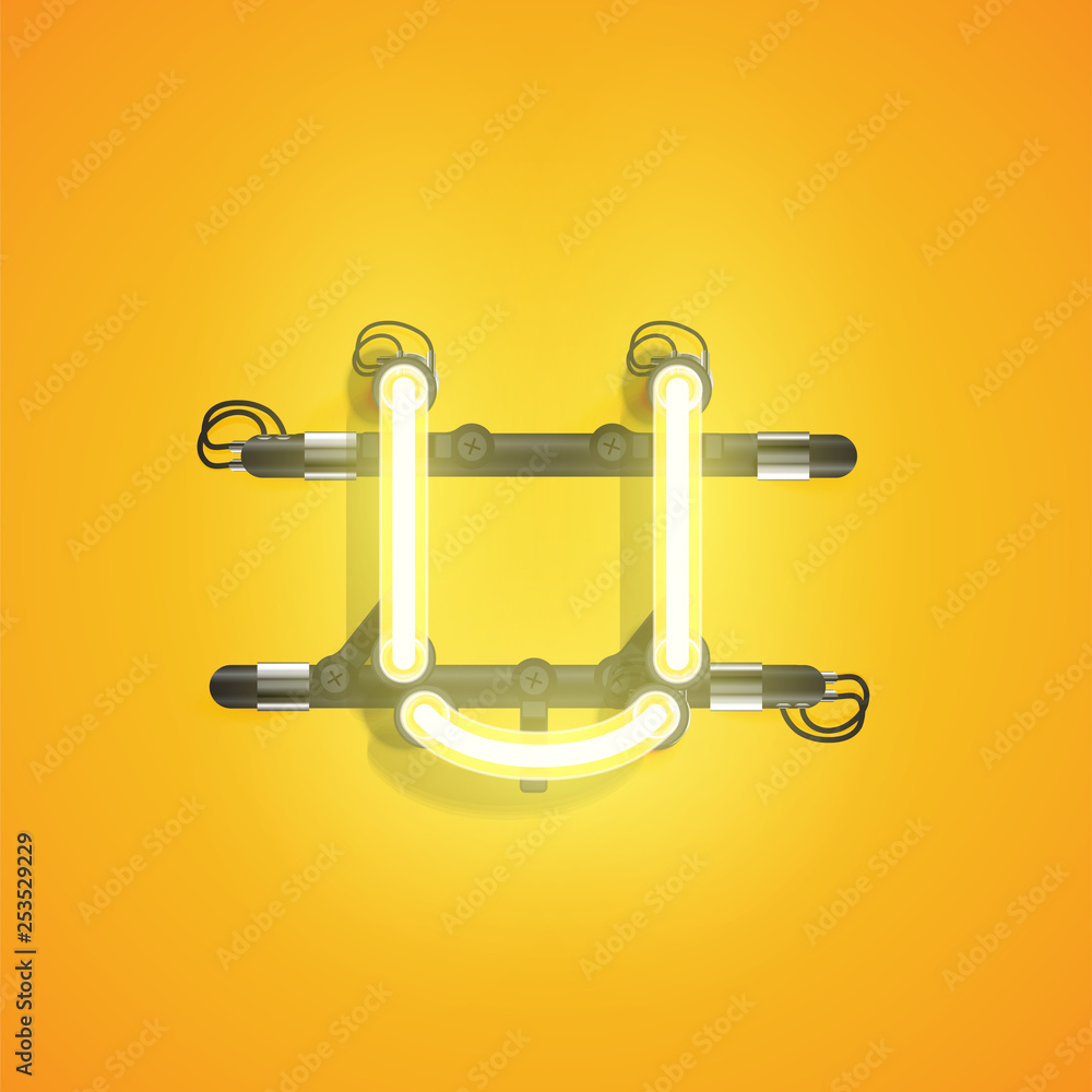 High detailed neon character from a set, vector illustration High detailed neon character from a set, vector illustration