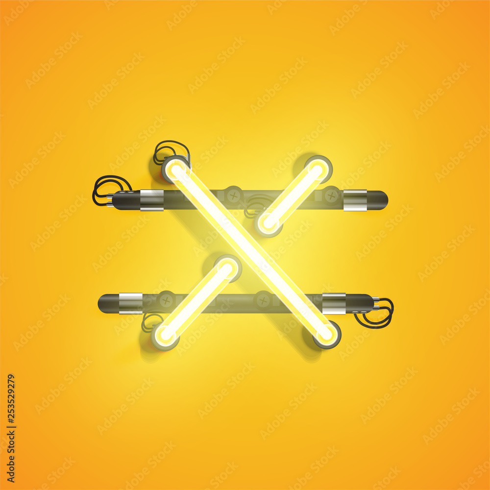 High detailed neon character from a set, vector illustration High detailed neon character from a set, vector illustration