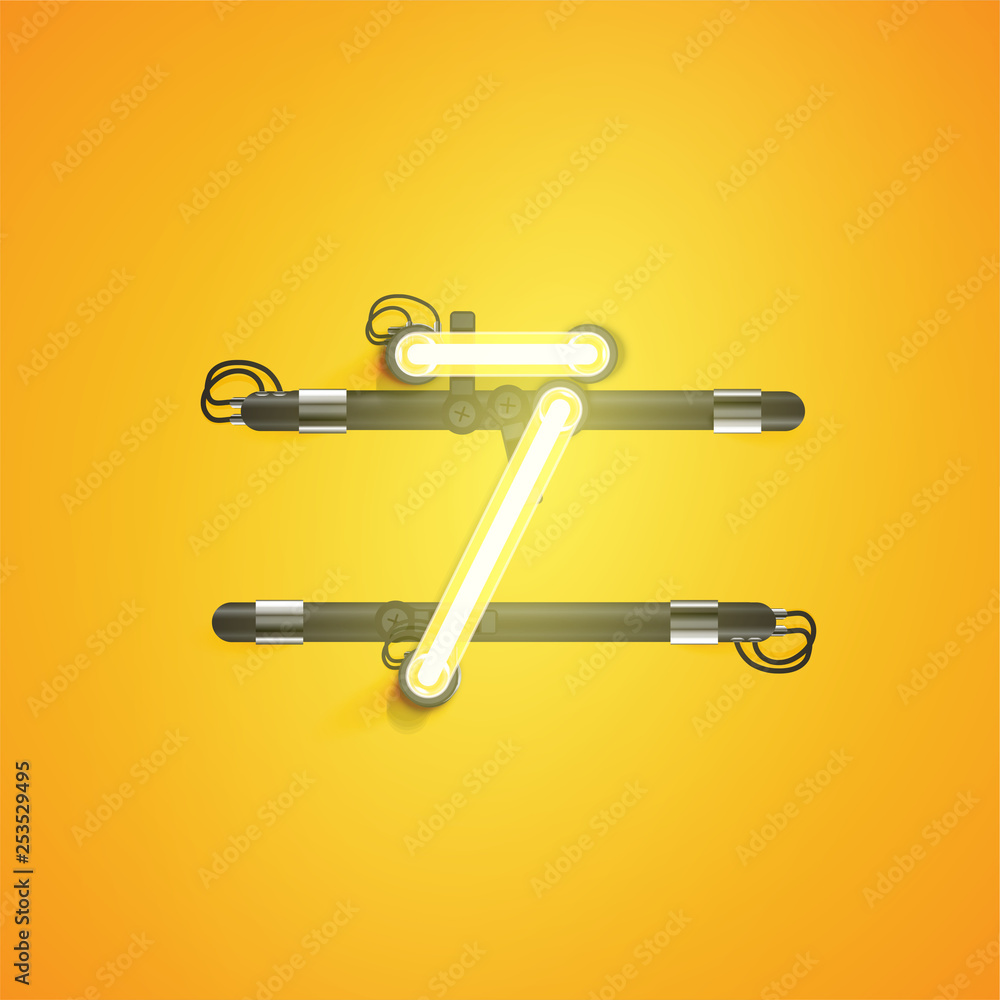 High detailed neon character from a set, vector illustration High detailed neon character from a set, vector illustration