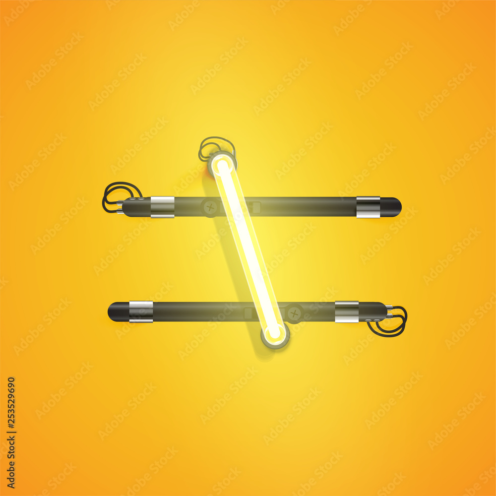 High detailed neon character from a set, vector illustration High detailed neon character from a set, vector illustration