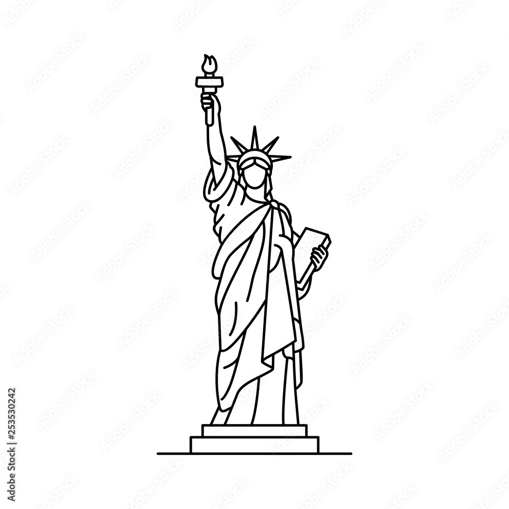 Ταπετσαρία Statue of Liberty icon. isolated on white background