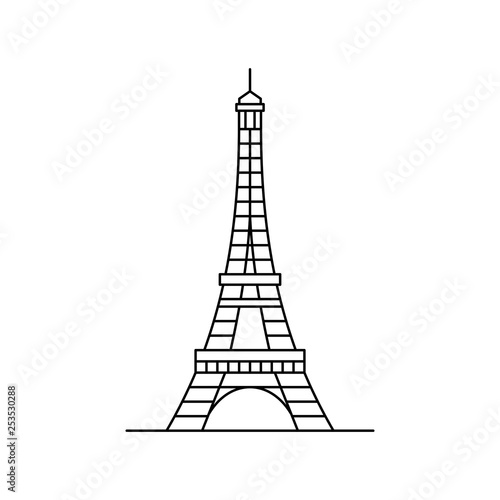 Eiffel tower icon. isolated on white background