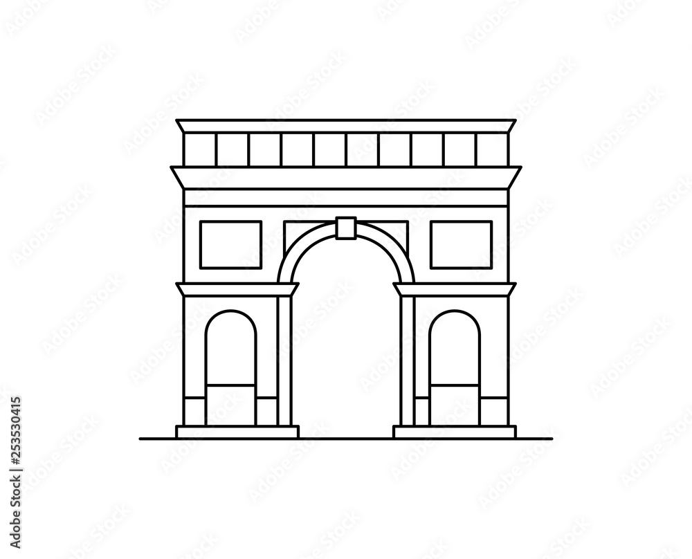 Fototapeta premium Triumphal Arch icon. isolated on white background