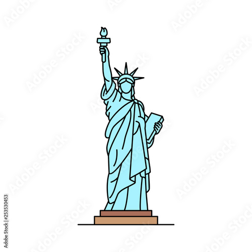 Statue of Liberty icon. isolated on white background