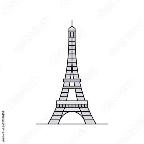 Eiffel tower icon. isolated on white background