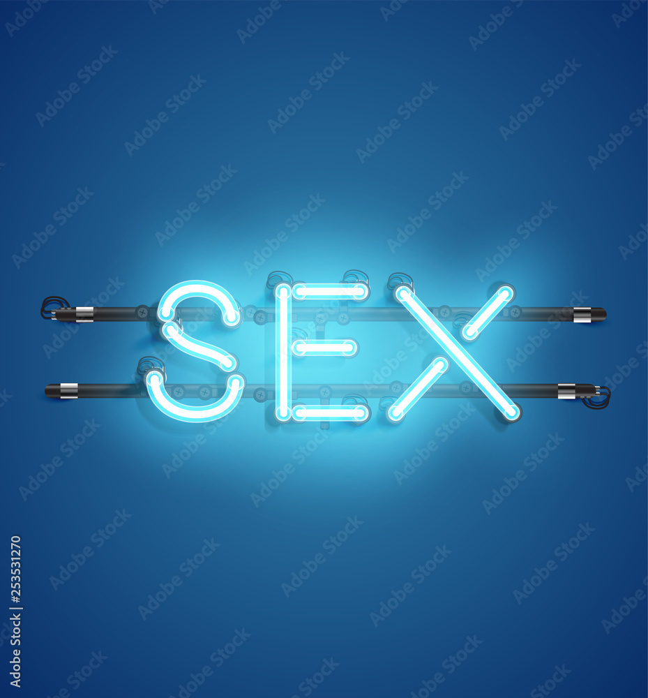 Neon realistic word for advertising, vector illustration Neon realistic word for advertising, vector illustration