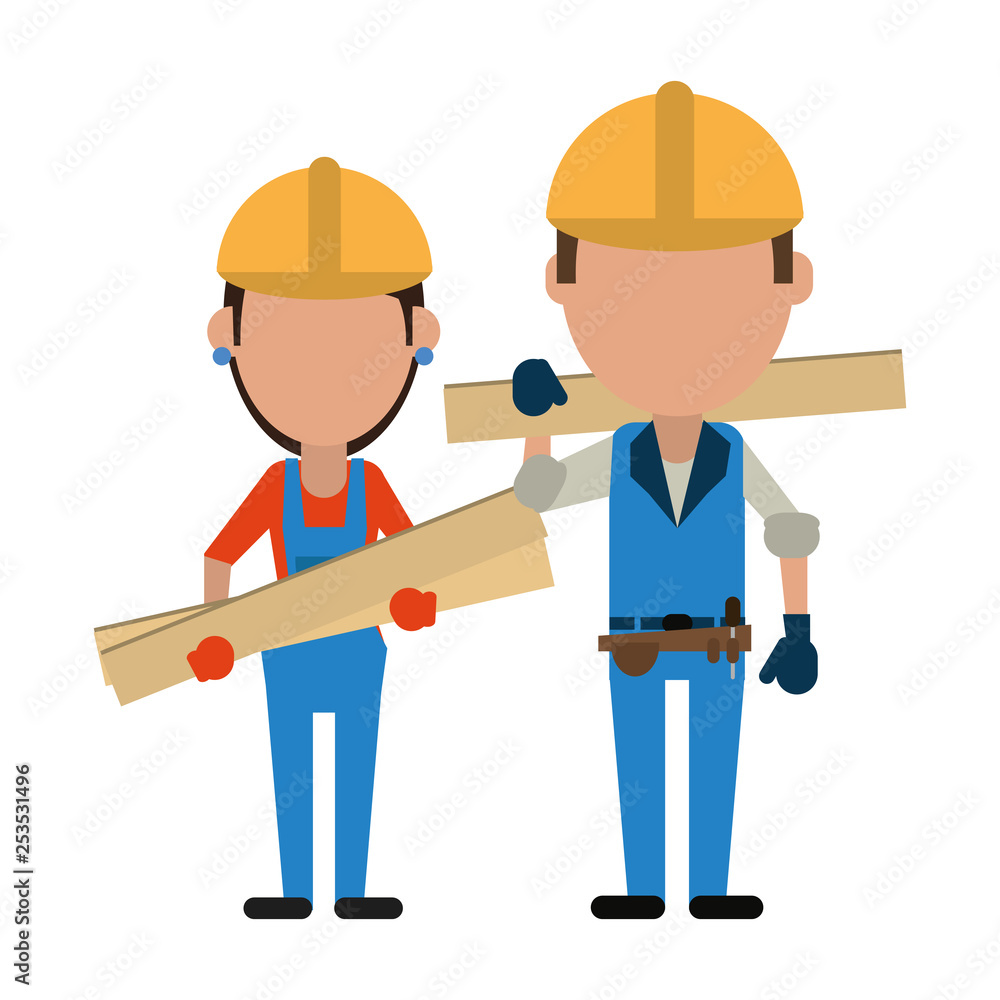Construction workers avatars Construction workers avatars