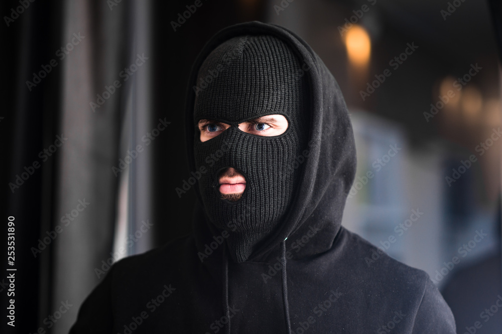 Naklejka premium Man in Balaclava