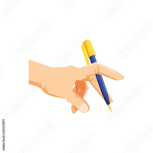 hand with pen ink write icon