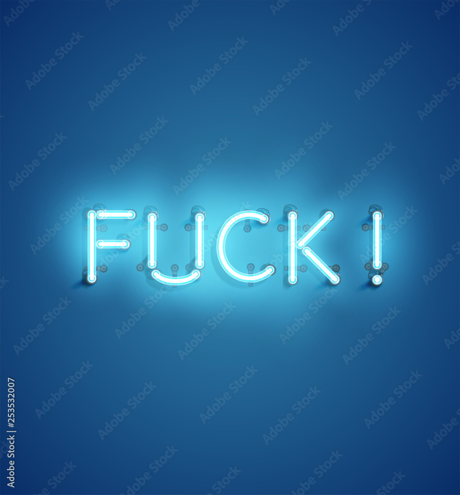 Neon realistic word for advertising, vector illustration Neon realistic word for advertising, vector illustration