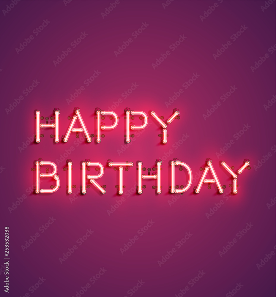 Neon realistic word for advertising, vector illustration Neon realistic word for advertising, vector illustration