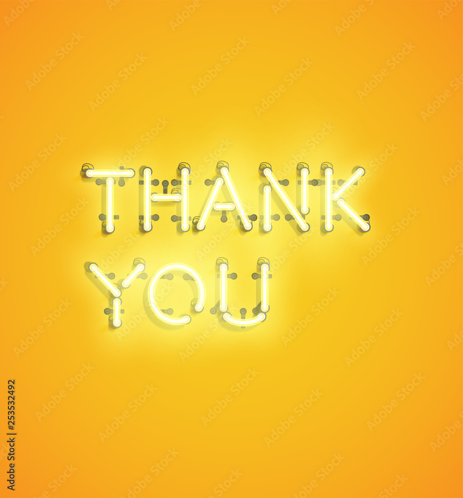 Neon realistic word for advertising, vector illustration Neon realistic word for advertising, vector illustration