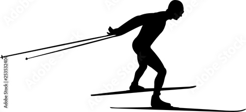 Langlauf Skating / Freie Technik Silouhette seitlich