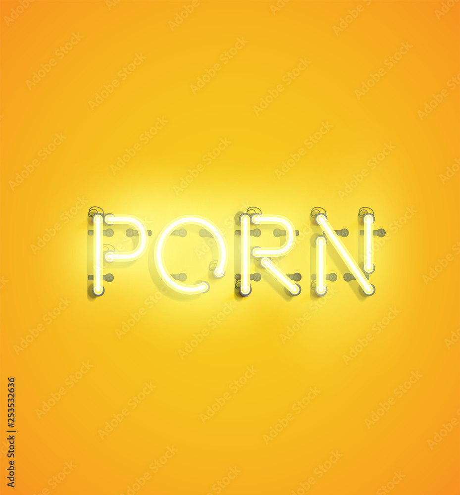 Neon realistic word for advertising, vector illustration Neon realistic word for advertising, vector illustration