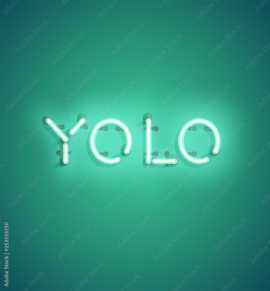 Neon realistic word for advertising, vector illustration Neon realistic word for advertising, vector illustration