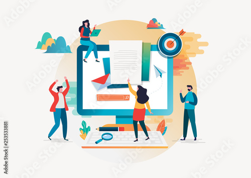 Recruitment concept. Human Resources vector illustration. Flat cartoon character graphic design. Landing page template,banner,flyer,poster,web page