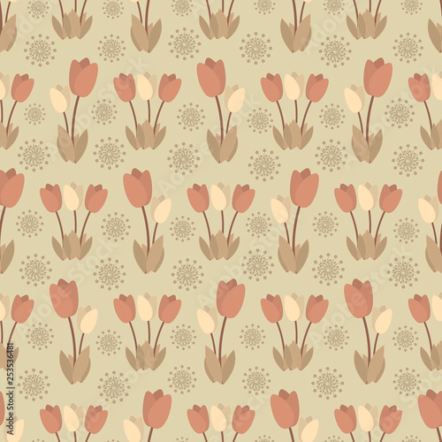 Seamless pattern with the image of flowers. © Yuliya