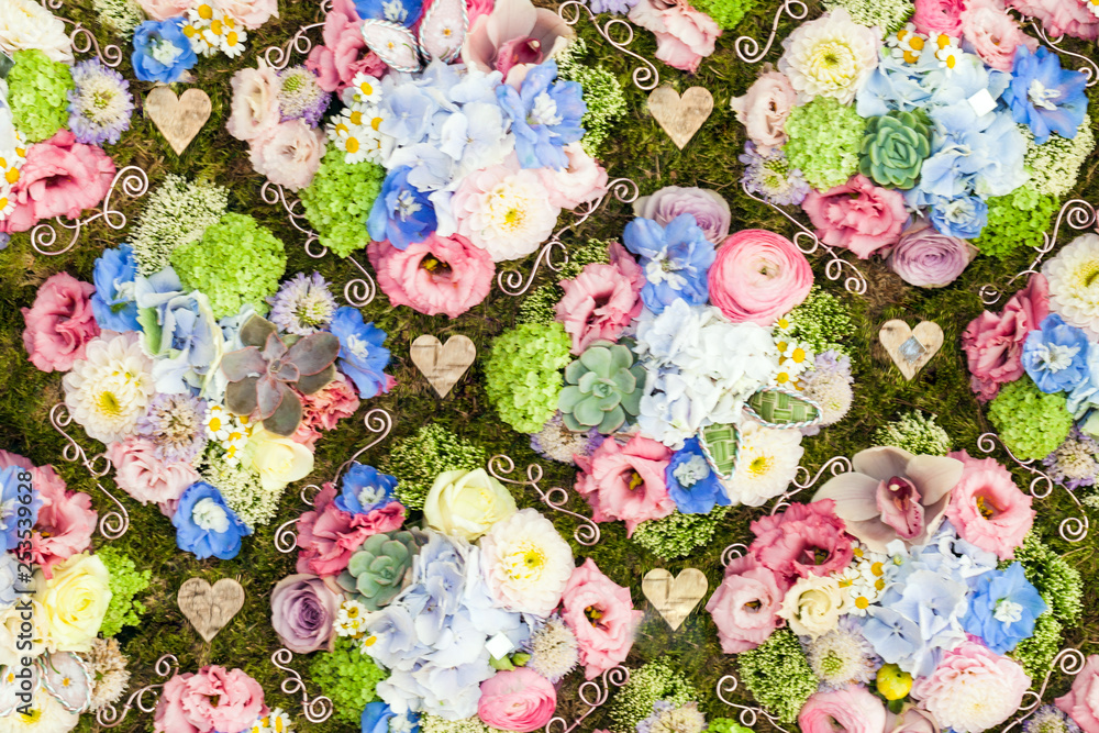 Background of arranged bouquet of flowers