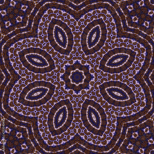 Intensive colors flower circle lace form cotton canvas painted pattern