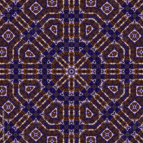 Intensive colors eight sectors lace form canvas hand painted seamless pattern